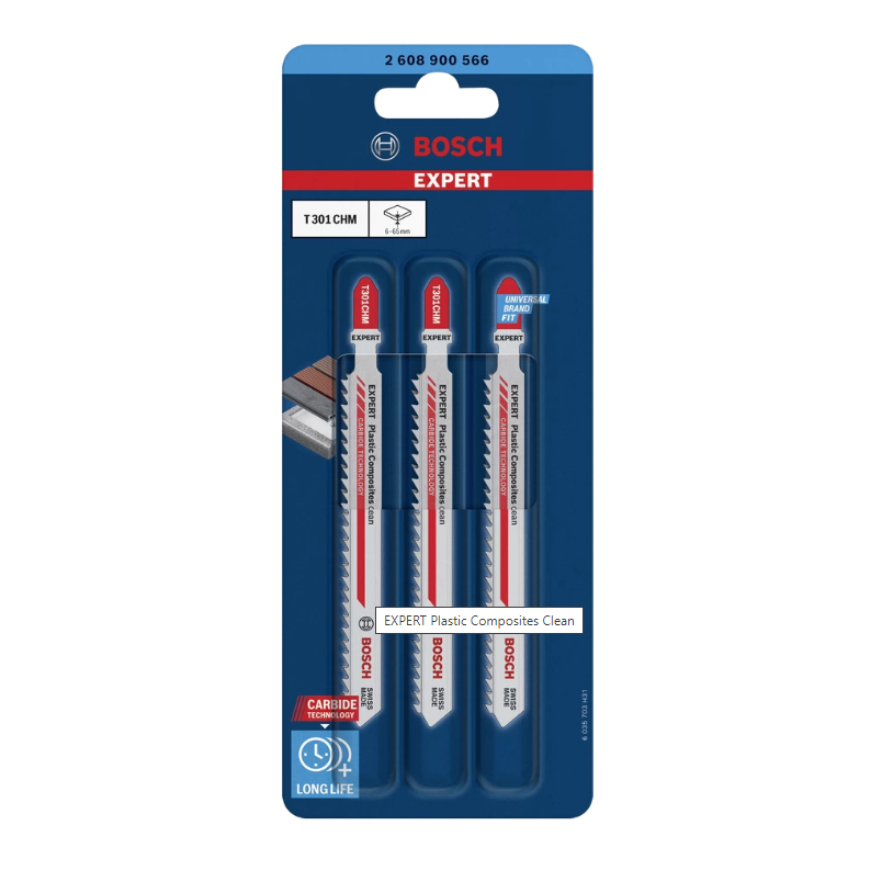 Bosch 2 608 900 566 lombfűrész, kanyarítófűrész és szablyafűrész lap Lombfűrész penge Keményfém 3 db (2608900566)