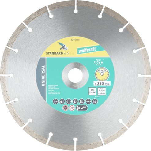 Wolfcraft 8319000 Gyémánt bevonatú vágótárcsa 230 mm 1 db #####Bimsstein, Kő