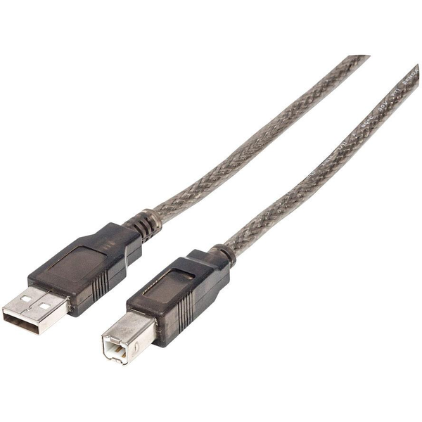 Manhattan 152389 USB-kabel USB 2.0 15 m USB A USB B Zwart