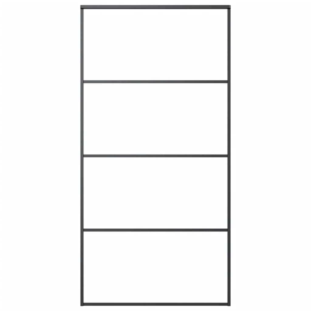 fekete matt ESG üveg és alumínium tolóajtó 102,5x205 cm (151663)