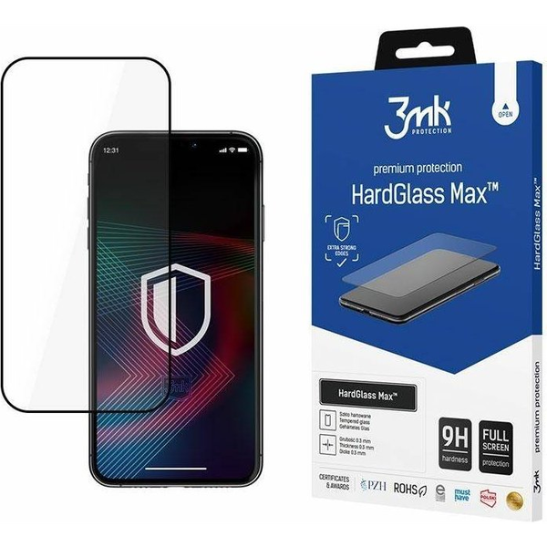 Tvrzené sklo 3MK HardGlass Max Lite pro Oppo A16s, černé