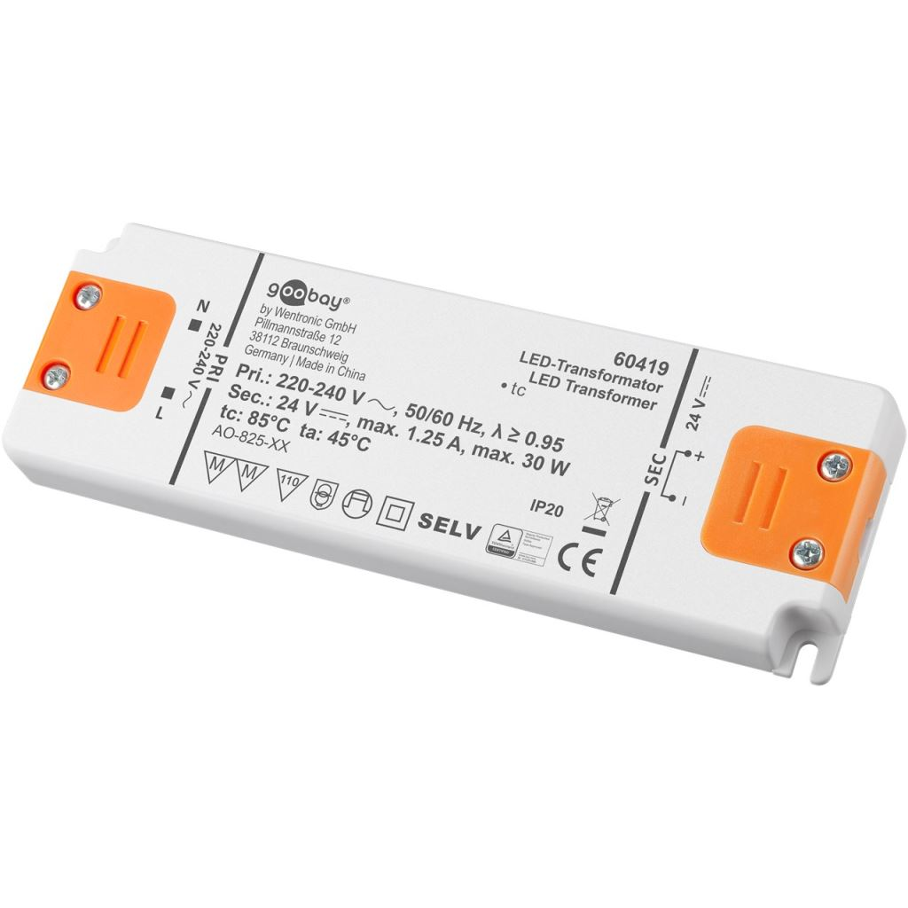 Goobay LED transzformátor 24V(DC)/30W (60419) (go60419)