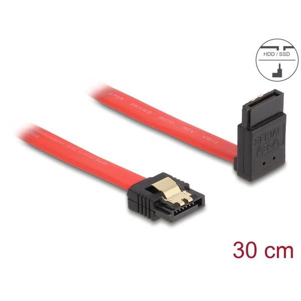 DELOCK SATA Kabel SATA 7pin -> SATA 7pin gew. St/St 0.30m