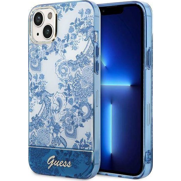 Guess Porcelain Collection Apple iPhone 14 Plus hátlap tok, kék