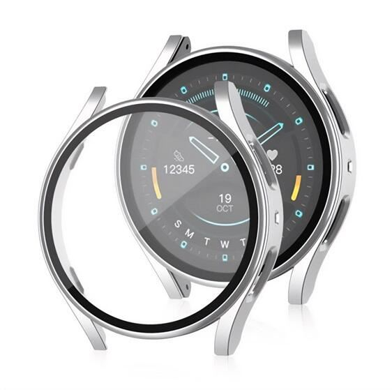 Gigapack Samsung Galaxy Watch 7 eSIM 40mm (SM-L305) műanyag ezüstszínű védőkeret és kijelzővédő üveg (GP-162655)