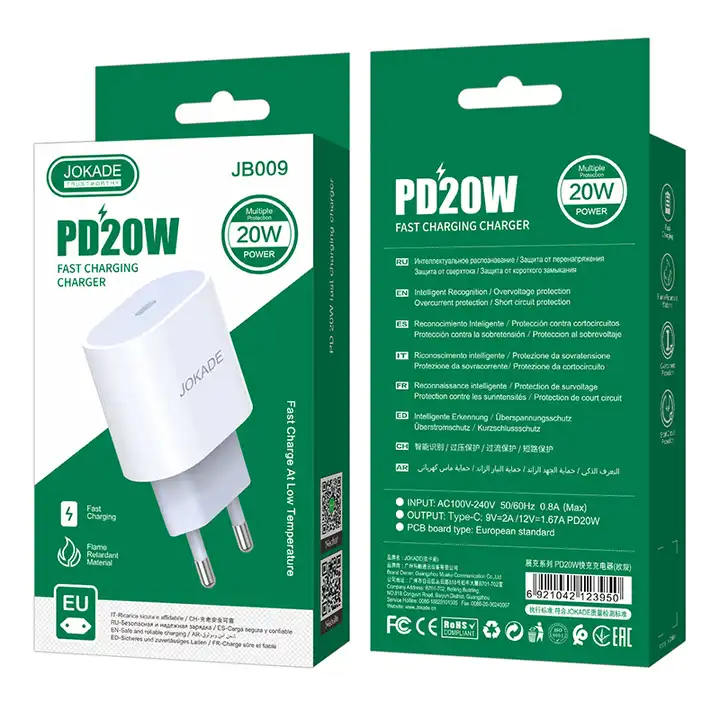 Jokade JB009 USB-C Hálózati töltő - Fehér (25W) (JB009WH)