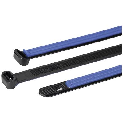 HellermannTyton 111-50001 SGT100S-PA66HIRHSUV/TPE-BK/BU Kábelkötöző 12.7 mm Fekete/kék 1 db (111-50001)
