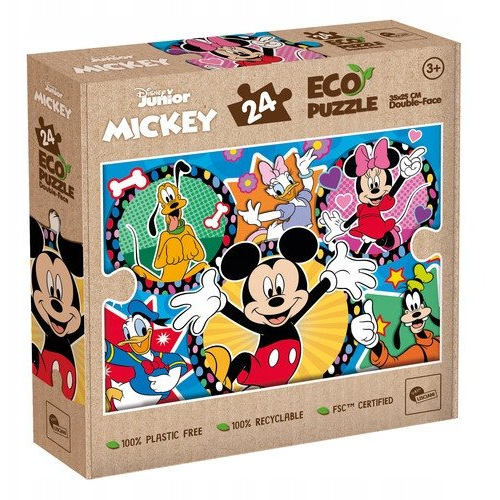 Mickey Egér és barátai 2 az 1-ben 24db-os Eco mini puzzle és színező 35x25cm - Lisciani (304-111077)