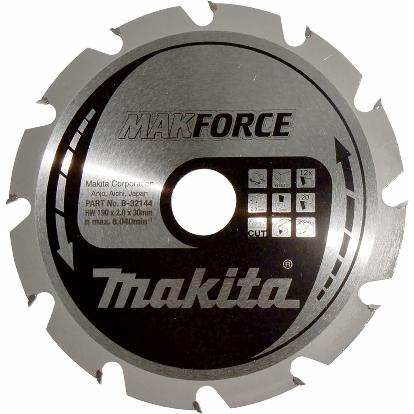 MAKITA KÖRFŰRÉSZ 190x30x12Z MAKFORCE FA (B-32144)