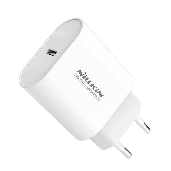 NILLKIN hálózati töltő Type-C aljzat (5V / 3000mA, 18W, PD gyorstöltés támogatás) FEHÉR (5996457922789)