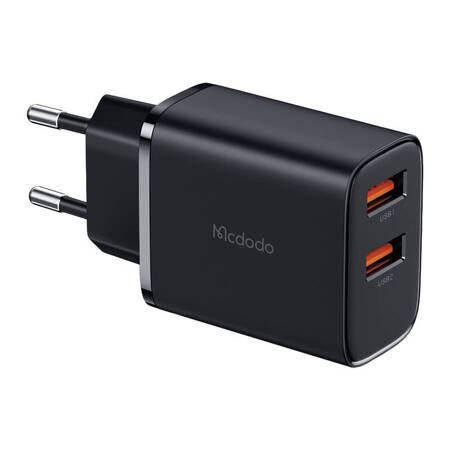 Mcdodo 2xUSB-A 12W hálózati töltő fekete (CH-5070) (CH-5070)