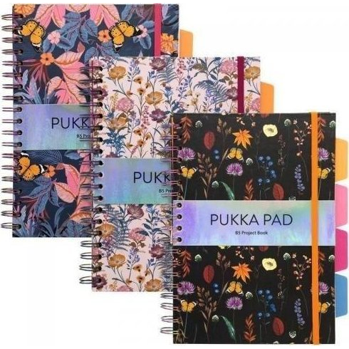 Pukka Pad Project Book Bloom Spirálfüzet - B5, Vonalas, 100 Lap, Vegyes Szín (5032608194947)