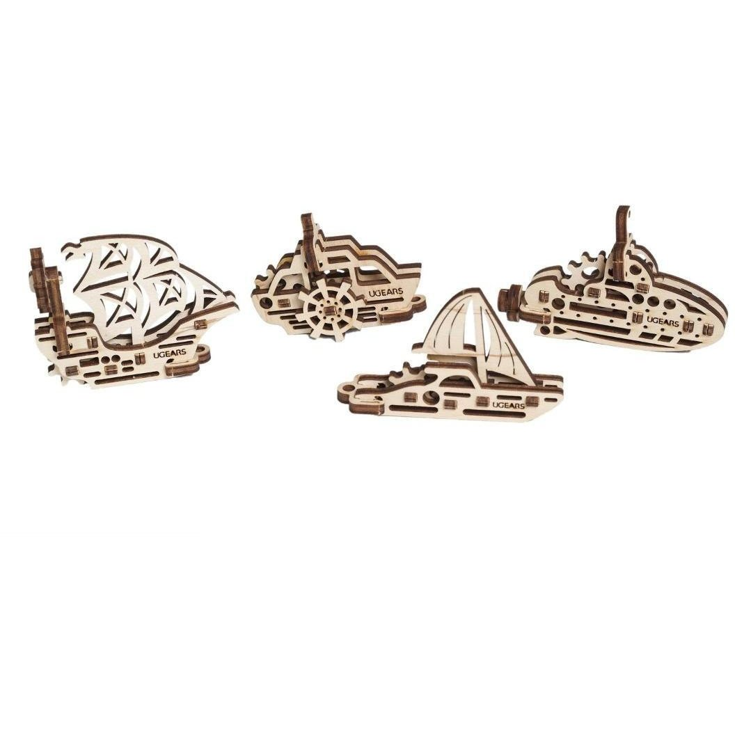 UGEARS mini stresszlevezető modellek - Hajók (4db) (4820184120631)