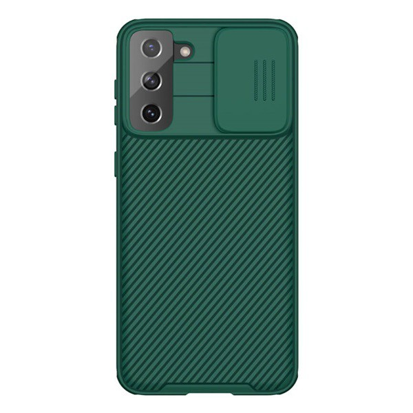 NILLKIN CAMSHIELD PRO műanyag telefonvédő (szilikon keret, közepesen ütésálló, kamera védelem, csíkos minta) SÖTÉTZÖLD [Samsung Galaxy S21 Plus (SM-G996) 5G] (5996591029368)