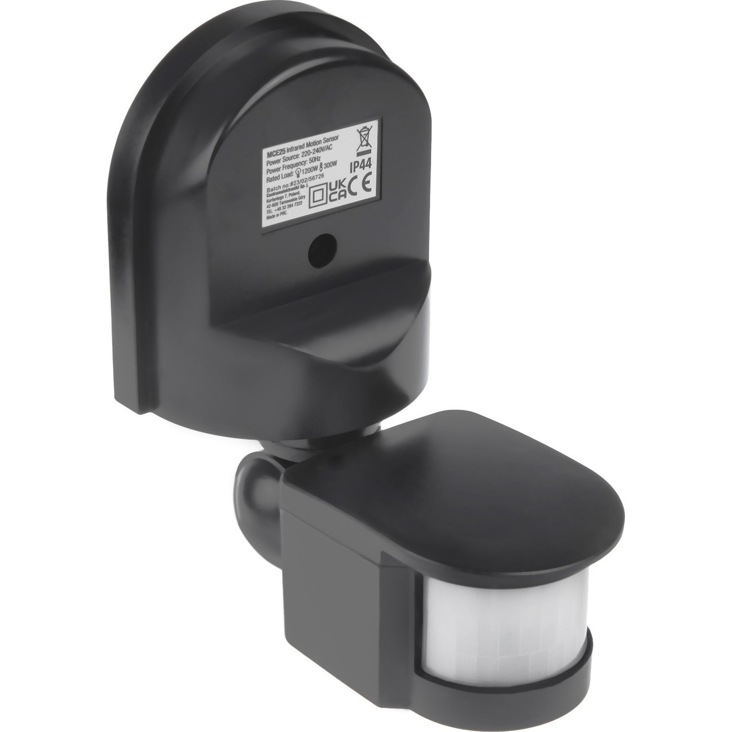 Maclean MCE25GR Alkonykapcsolós Fali Mozgásérzékelő IP44 - Fekete (MCE25)