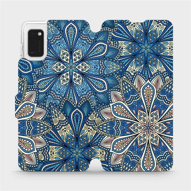 Flip case for mobile Samsung Galaxy A41 - V108P Blue mandala flowers (5903516173662)