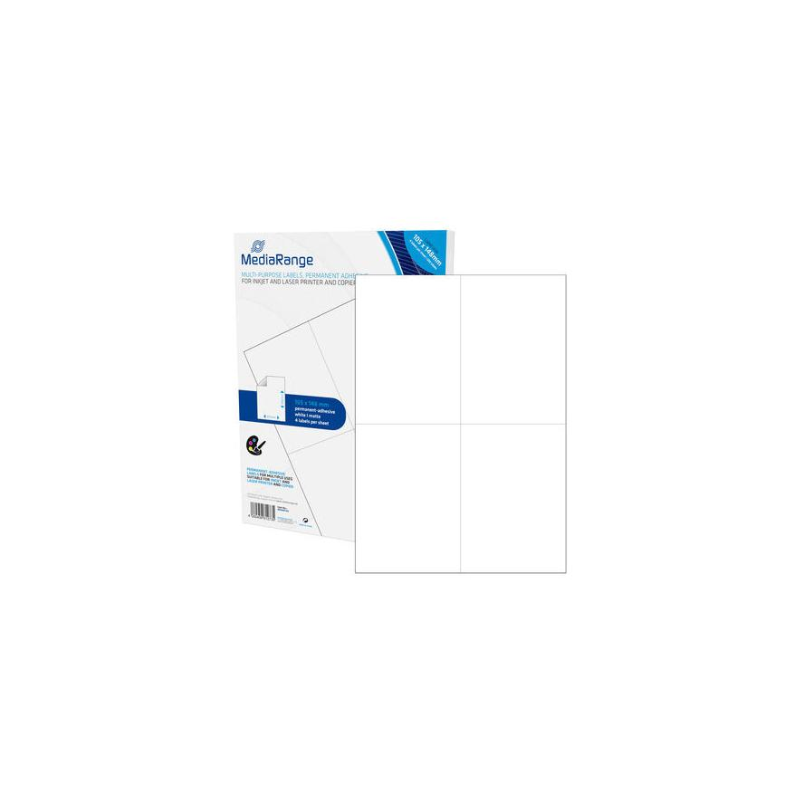 MediaRange 105x148mm Címke tintasugaras és lézer nyomtatóhoz (200 címke / csomag) (MRINK143)