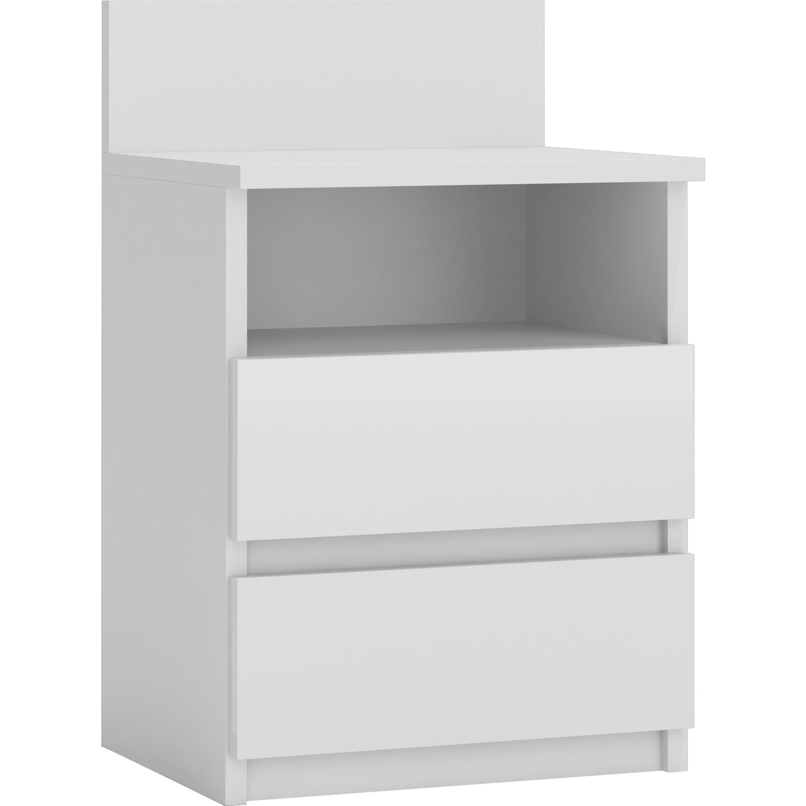 Proda Viana M1 Éjjeliszekrény - Polccal, 2 Fiókkal, 59 cm x 40 cm, Fehér (M1 BIEL MAT)