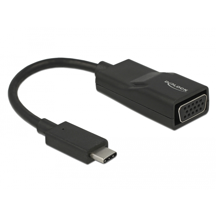 Delock Adapter USB Type-C csatlakozódugóval > VGA csatlakozóhüvellyel (DP váltakozó mód) (63923) (63923)