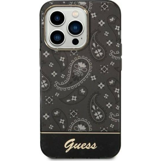 Guess Bandana Paisley Apple iPhone 14 Pro hátlap tok, fekete (GUE2183)