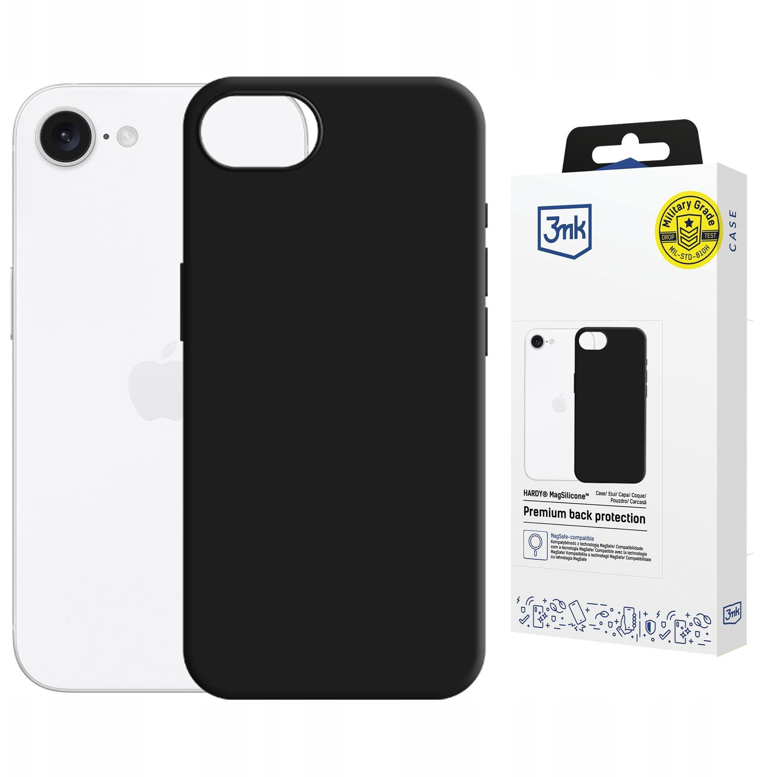 3MK Hardy MagSilicone tok Apple iPhone 16e fekete (5903108661249)