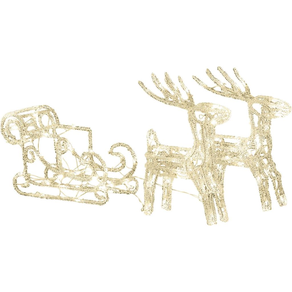 Konstsmide LED-es akril figura Rénszarvas szánnal Melegfehér (6192-103)