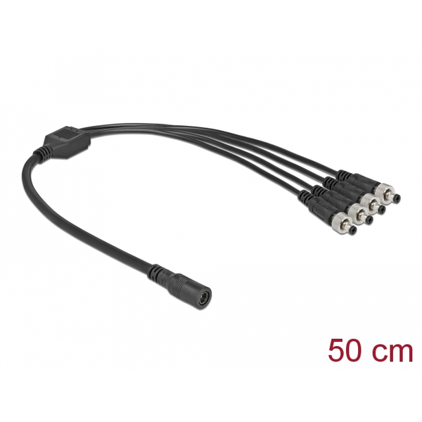 Delock DC megosztó kábel 5,5 x 2,1 mm 1 db. anya   4 db. apa csavarható