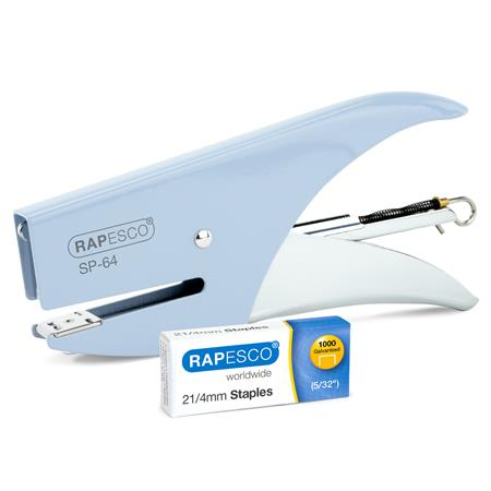 RAPESCO Tűzőgép, kézi, 21/4, 12 lap,  "SP-64", kék (IR1376)