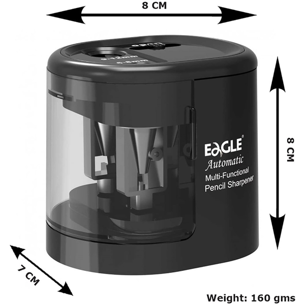 Eagle Hegyező asztali 2 lyukú elektromos elemes   fekete (EG5161)