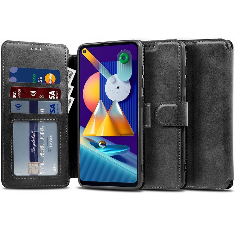 Realme GT Neo3 / Neo3 150W, Oldalra nyíló tok, stand, mágnes csattal, TP Wallett, fekete (9589046921797)