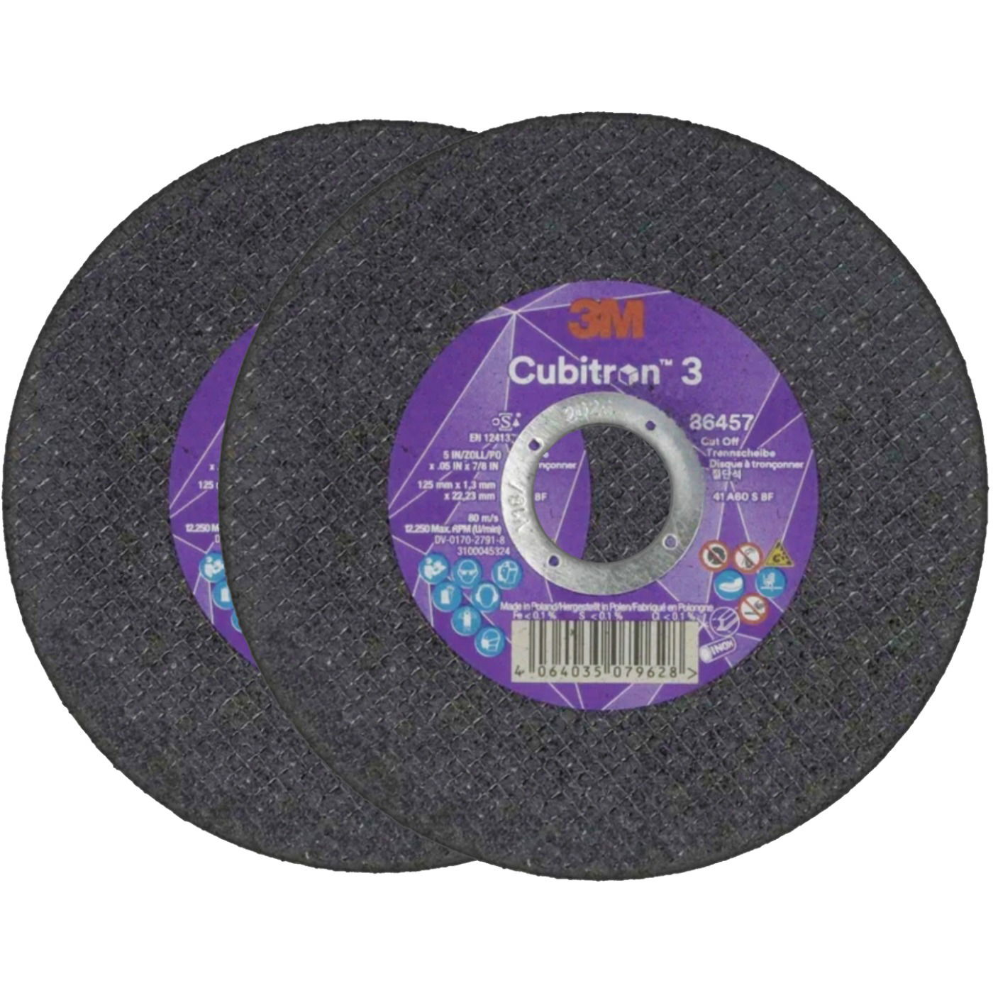 3M Cubitron 3 vágókorong, méret 125×1,3 mm, 2 db, 86457 (7100304304)