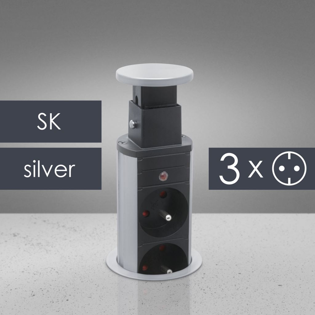 Delight rejtett hálózati elosztó 3 aljzat szlovák csatlakozó (20430SF) (20430SF)