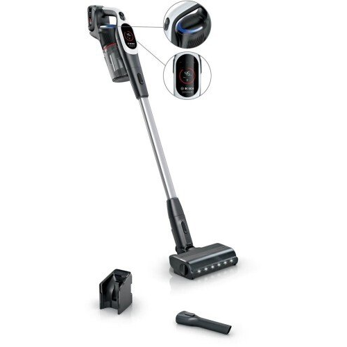 Bosch BCS931WBA aspiradora de pie y escoba eléctrica Aspiradora escoba Batería Secar HEPA Sin bolsa 0,4 L Blanco 3 Ah