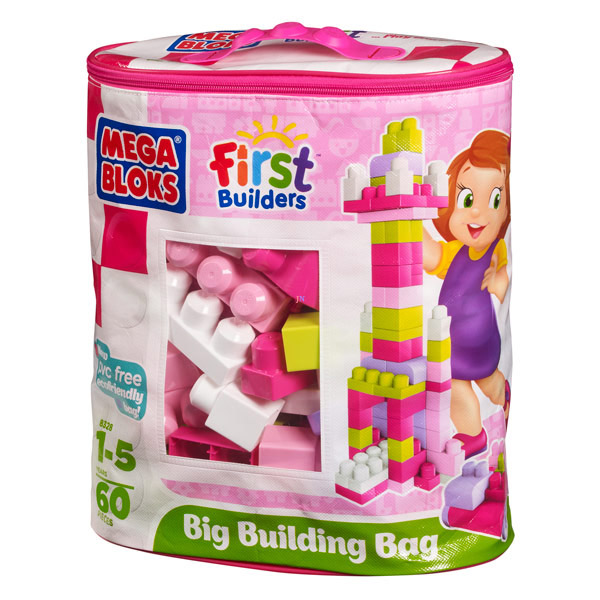 Mega Bloks 60 db lányos építőkocka táskában (DCH54)