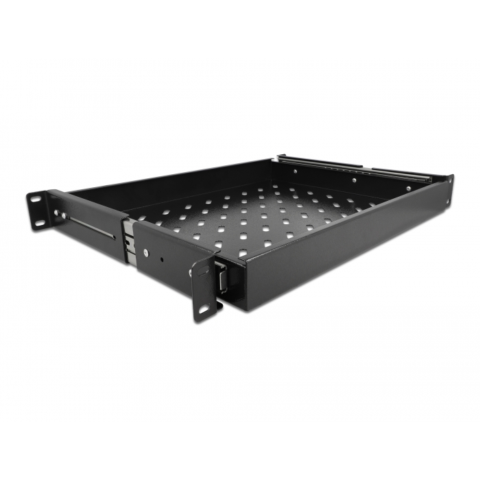 Delock 19 kihúzható fiók, 1U, fekete (42631) (42631)