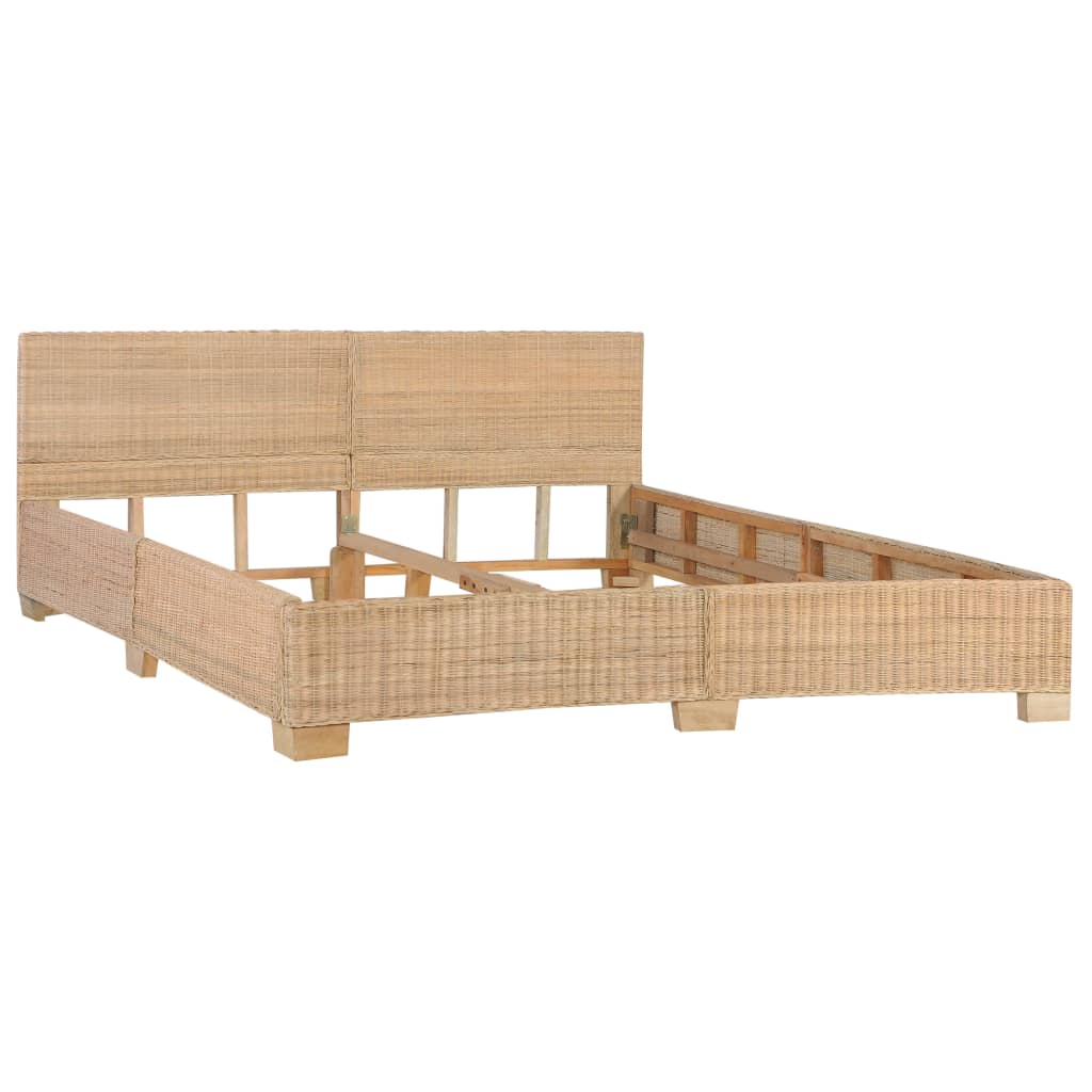 kézzel font valódi rattan ágykeret 180 x 200 cm (283090)