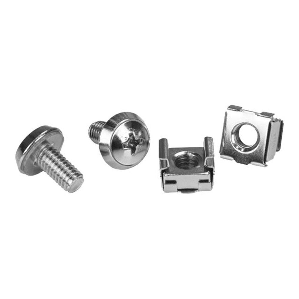 StarTech.com M6 Screws and Cage Nuts - 100 Pack - M6 Mounting Screws and Cage Nuts for Server Rack and Cabinet - Silver (CABSCREWM62) - rack screws and nuts (CABSCREWM62)