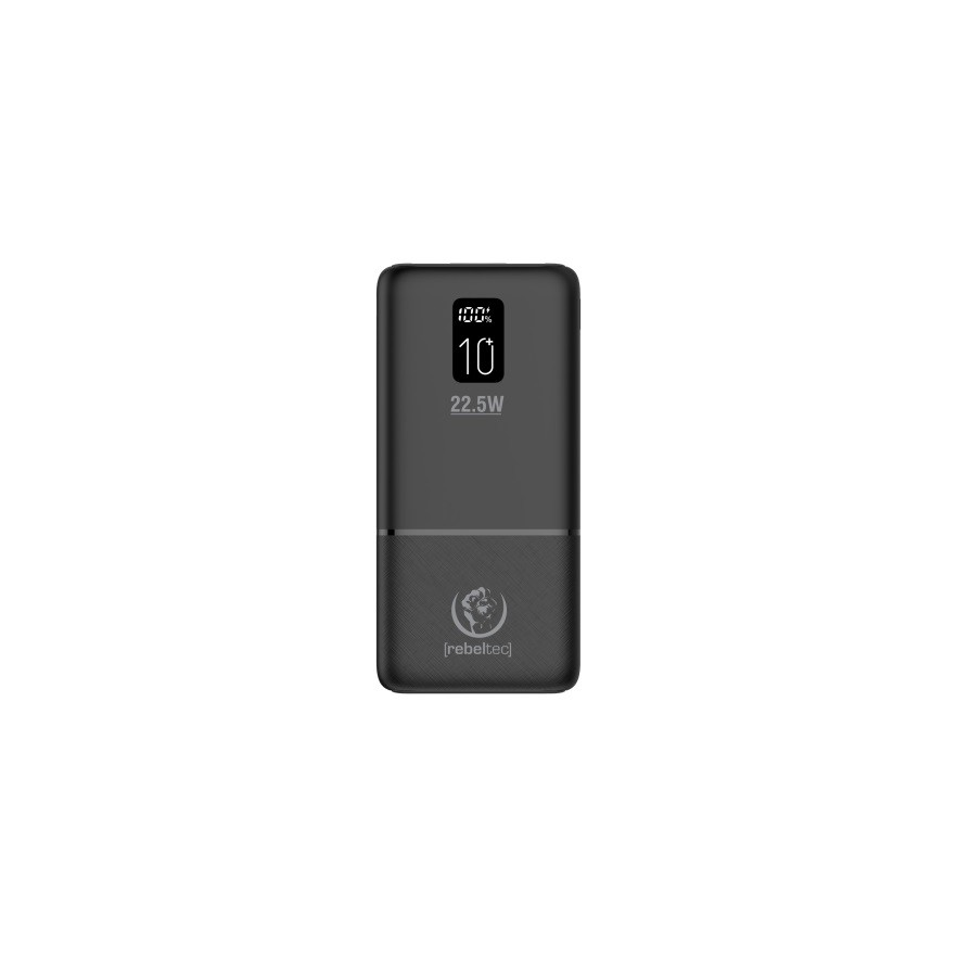 Rebeltec P10 LCDPD 10000mAh Powerbank - Fekete (RBLAKT00021)
