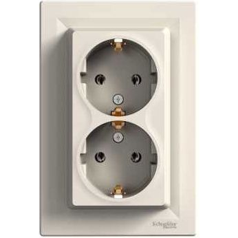 Schneider EPH9900123 ASFORA csavaros kerettel/bézs 2x2P+F csatlakozóaljzat (EPH9900123)