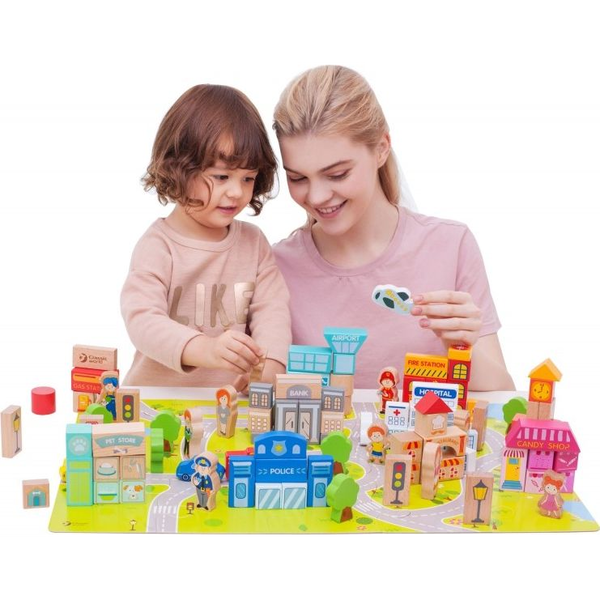 Classic World Drewniane Klocki Zbuduj Miasto