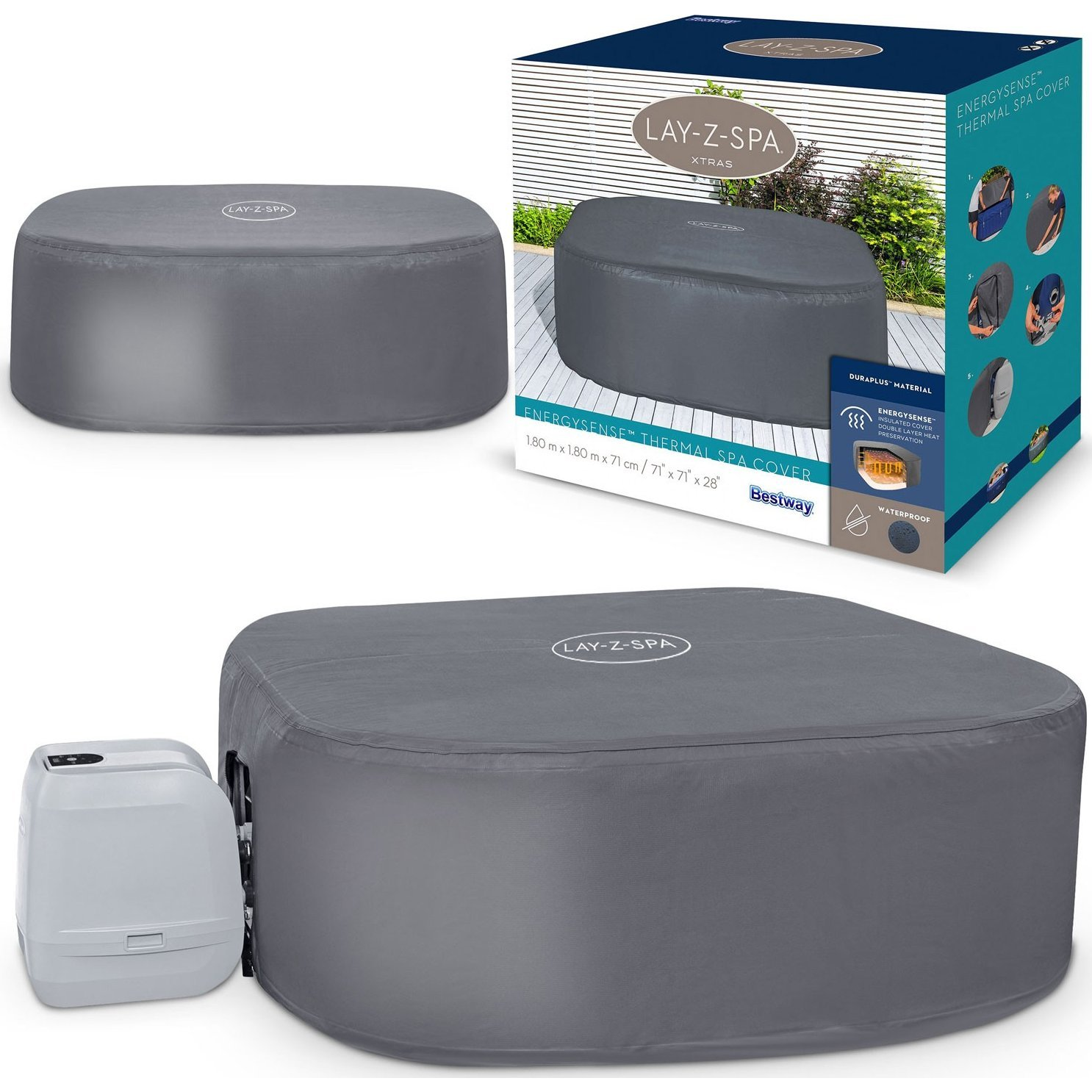 Bestway 60319 / 23 pezsgőfürdő vagy gyógyfürdő tartozék Medencevédő Szürke (S7185893)