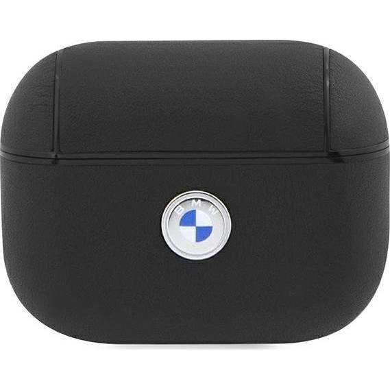 BMW Geniune Leather Silver Logo Apple AirPods Pro 2 szilikon tok, fekete (BMW343)