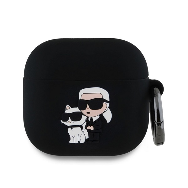 CG MOBILE KARL LAGERFELD 3D LOGO NFT KARL AND CHOUPETTE szilikon tok (karabíner) FEKETE Apple AirPods 4 (KLA4RUNKC)