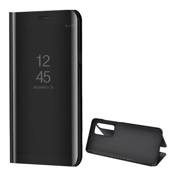 Tok álló (aktív FLIP, oldalra nyíló, asztali tartó funkció, tükrös felület, Mirror View Case) FEKETE [Huawei P40] (5996457960644)