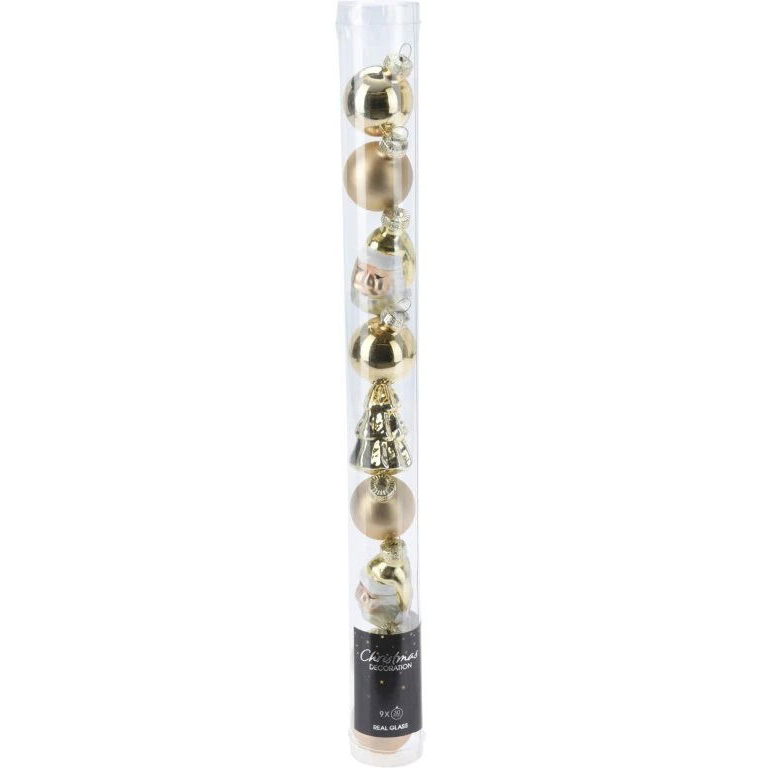 H&L Set of Christmas ornaments 3 cm, 9 pcs, gold (A887-00-00)