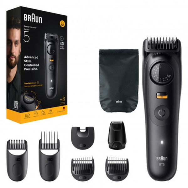 Braun BeardTrimmer 5 BT5560 skæg trimmer Batteri 40 2 cm Våd og tør Sort