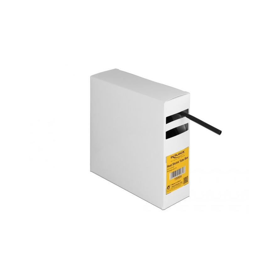 Delock Hűtő kiegészítő doboz öntapadó, 3:1 arányú összehúzódó belsővel, 5 m x 4,8 mm fekete (19964)