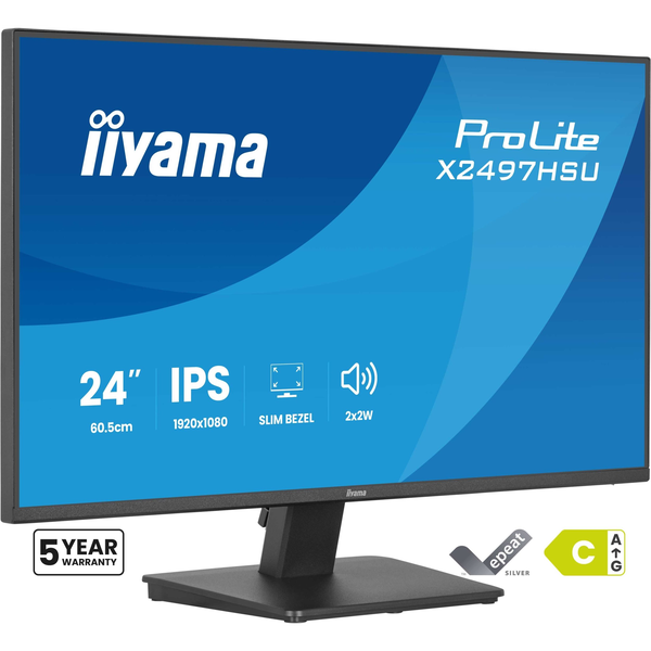iiyama ProLite X2497HSU-B1 Monitor PC 60,5 cm (23.8") 1920 x 1080 Pixel Full HD LED Nero