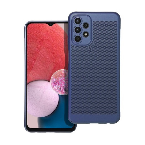 Samsung Galaxy A33 5G SM-A336B, Műanyag hátlap védőtok, légáteresztő, lyukacsos minta, Breezy, sötétkék (5900495369772)