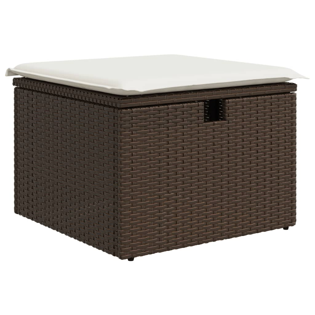 barna polyrattan kerti szék párnával 55 x 55 x 37 cm (366205)